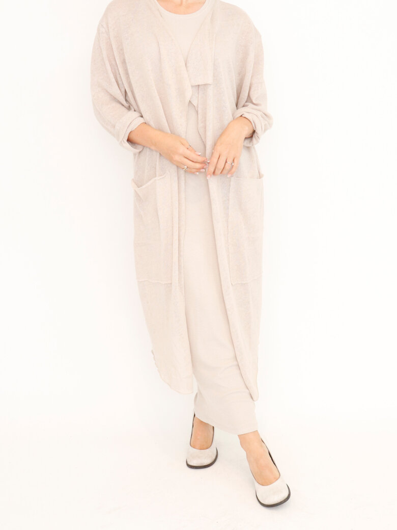 Sort Aarhus - Long cardigan in cotton-linen