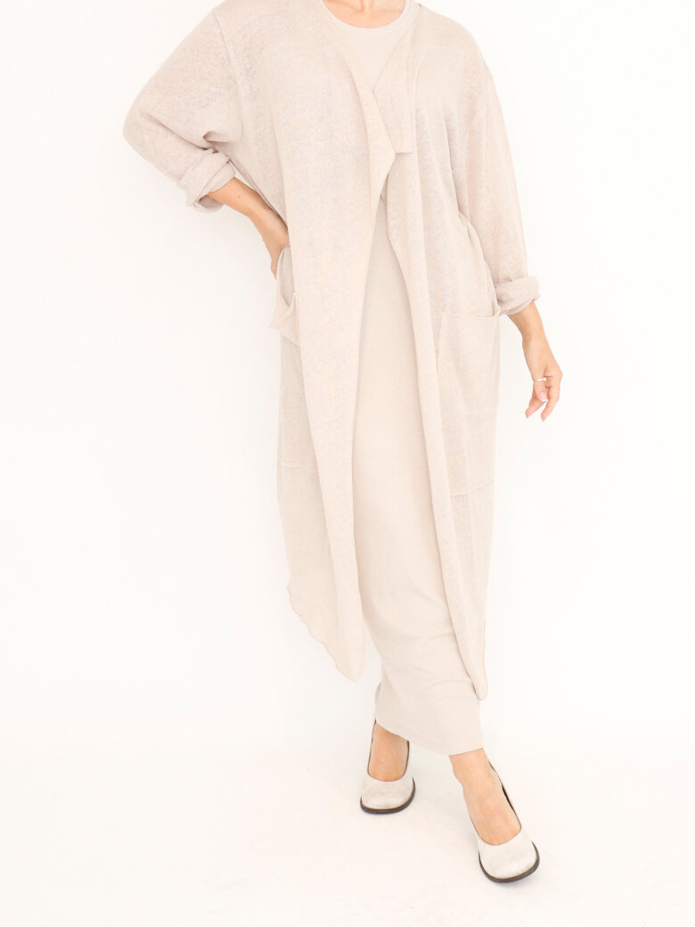 Sort Aarhus - Long cardigan in cotton-linen