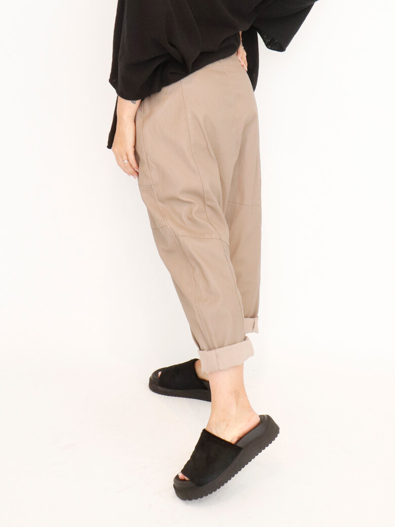 Sort Aarhus - Baggy leather trousers
