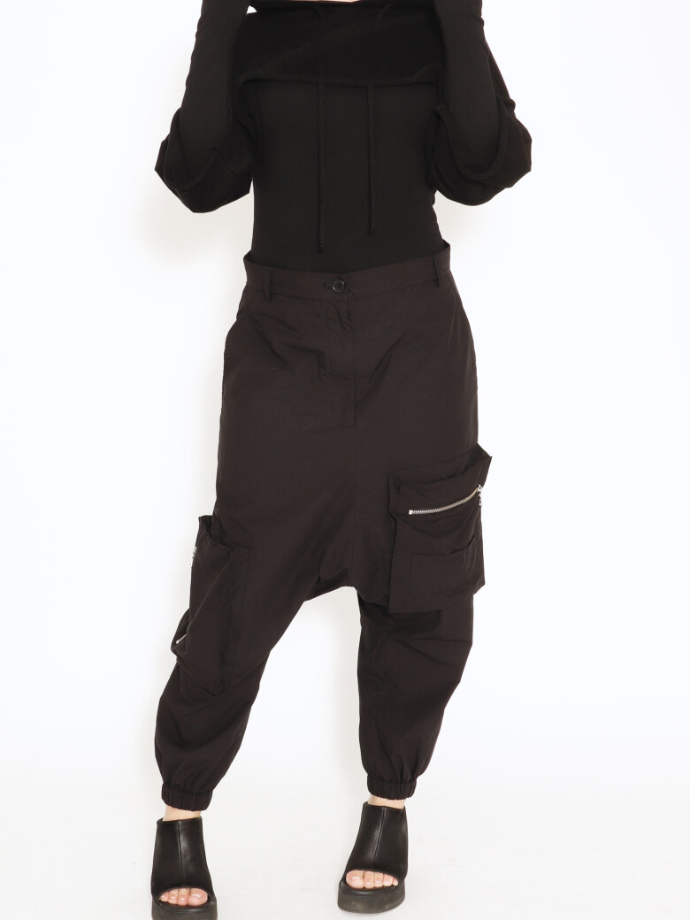 Sort Aarhus - Short knitted blouse with hood