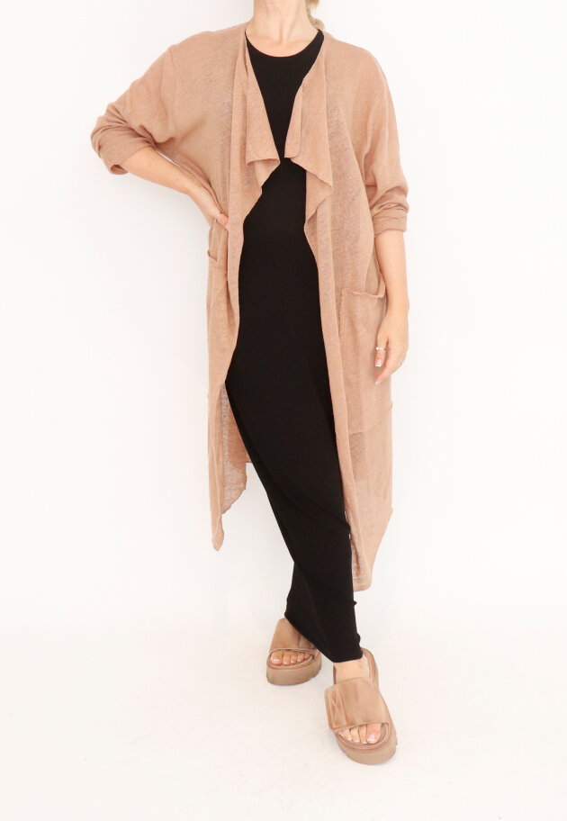 Sort Aarhus - Long cardigan in cotton-linen