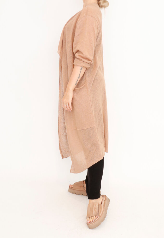 Sort Aarhus - Long cardigan in cotton-linen