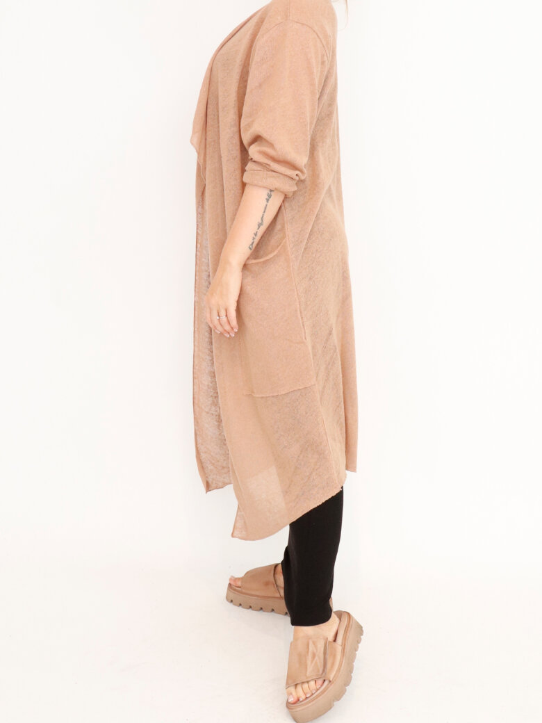 Sort Aarhus - Long cardigan in cotton-linen