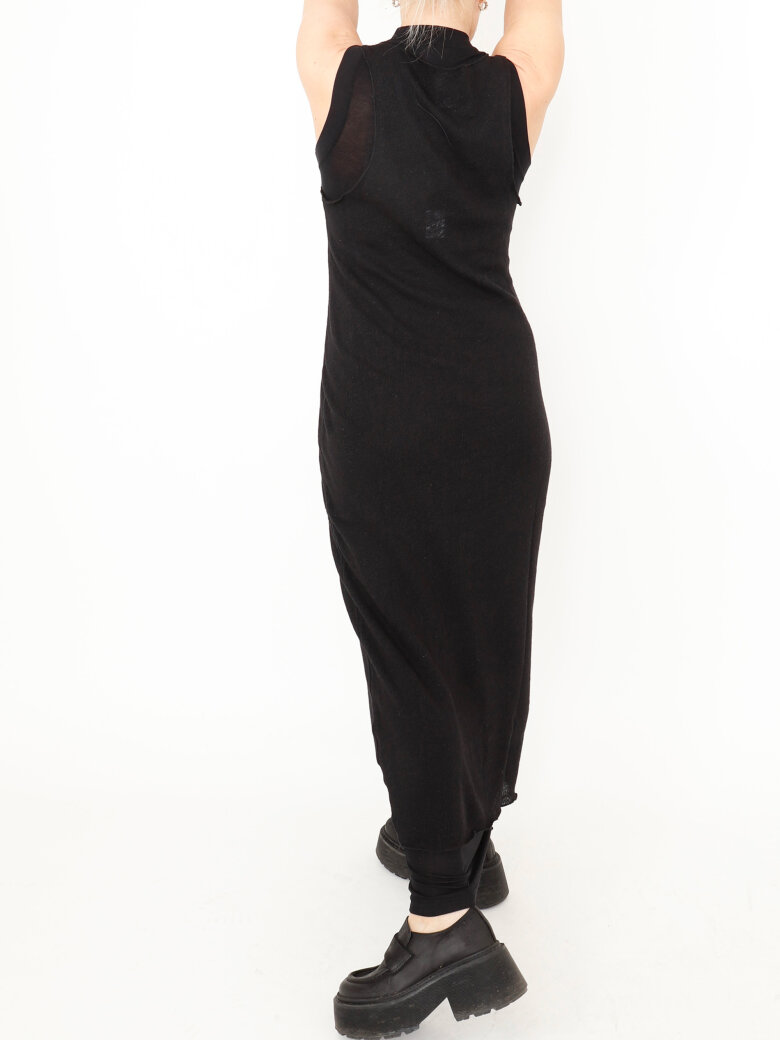 Sleeveless dress in cotton and linen