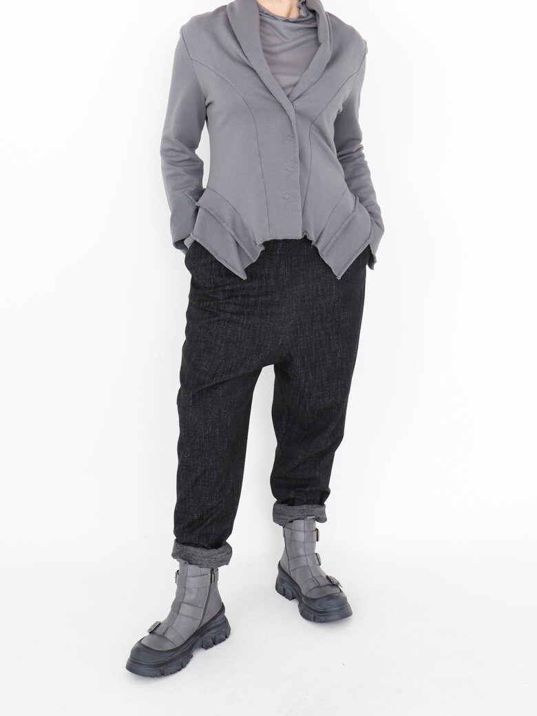 Sort Aarhus - Blazer with a feminine cut in soft sweat fabric