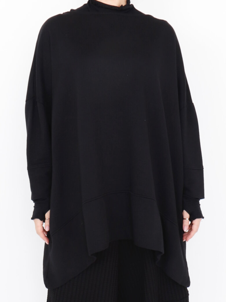 Sort Aarhus - Oversize bluse med 3/4-ærmer