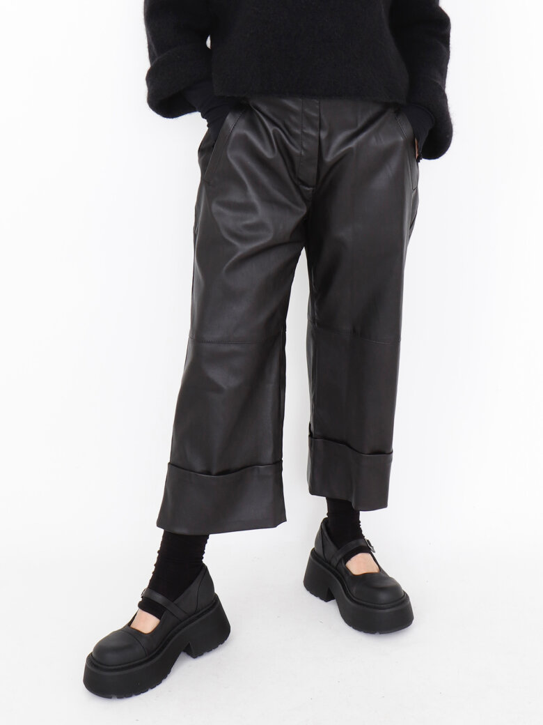 Sort Aarhus - 3/4 length leather pants