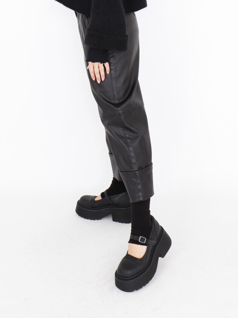 Sort Aarhus - 3/4 length leather pants