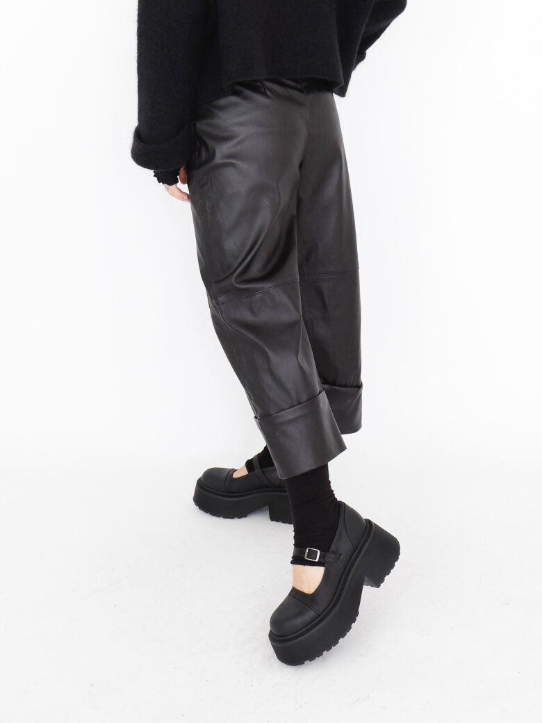 Sort Aarhus - 3/4 length leather pants