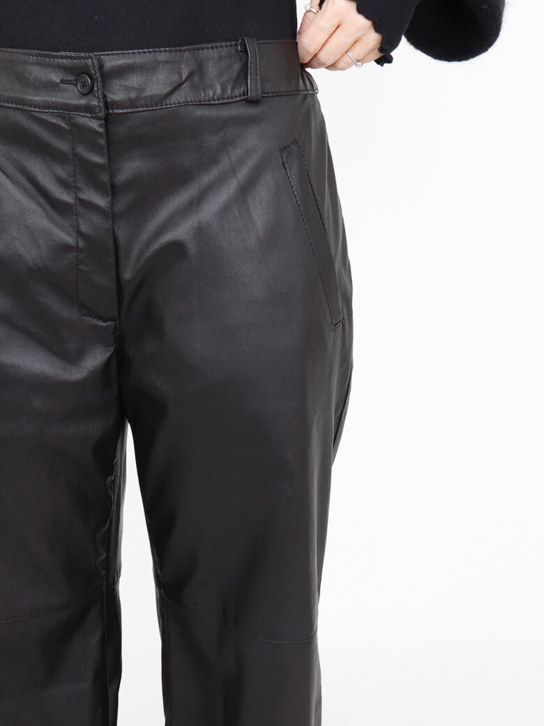 Sort Aarhus - 3/4 length leather pants
