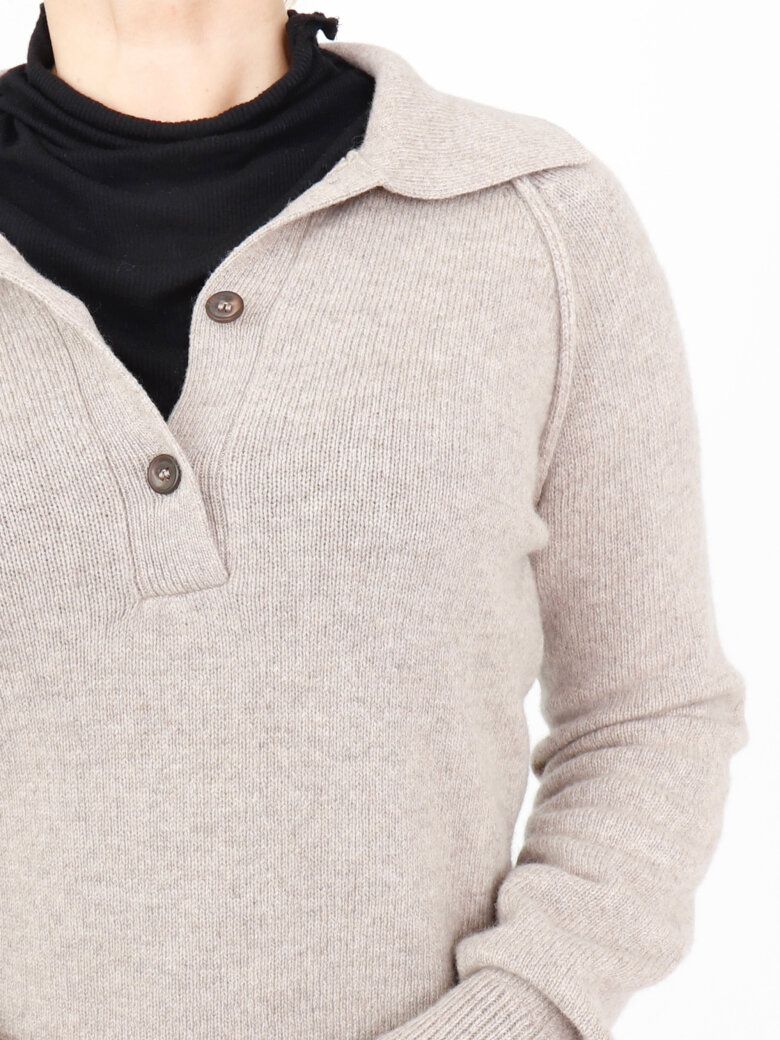 Sort Aarhus - Knitted polo with buttons