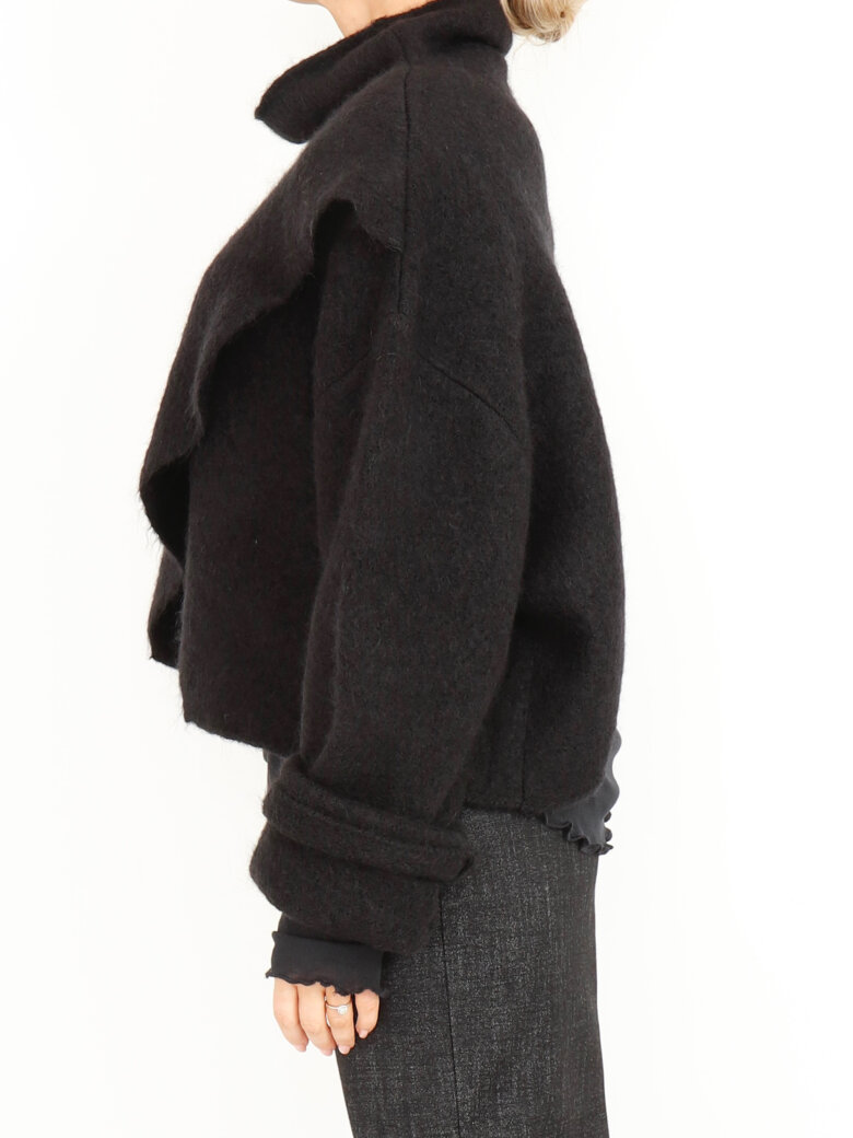 Sort Aarhus - Strikket bluse med detaljer