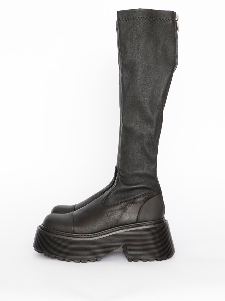 Sort Aarhus - Long boot with stretch skin and a zipper