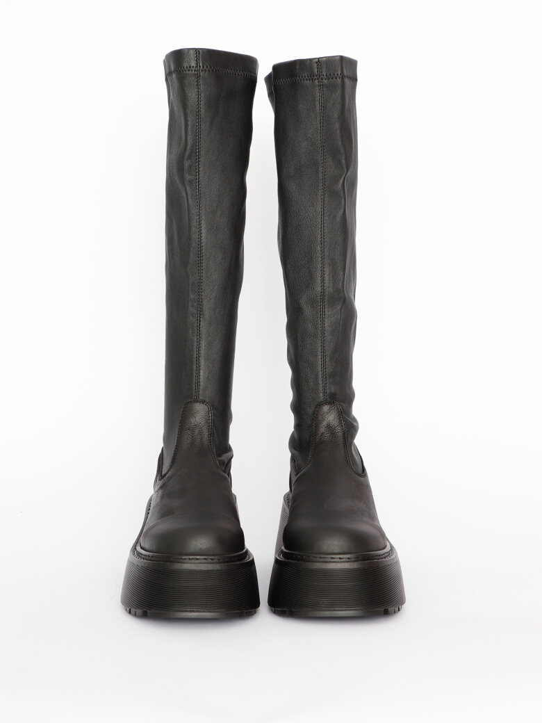 Sort Aarhus - Long boot with stretch skin and a zipper