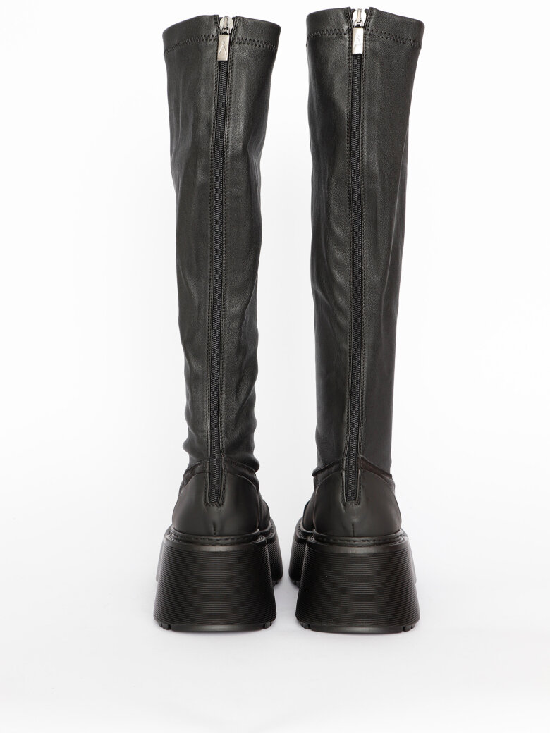 Sort Aarhus - Long boot with stretch skin and a zipper
