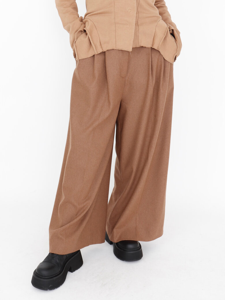 Sort Aarhus - Wide pants in a soft wool mix