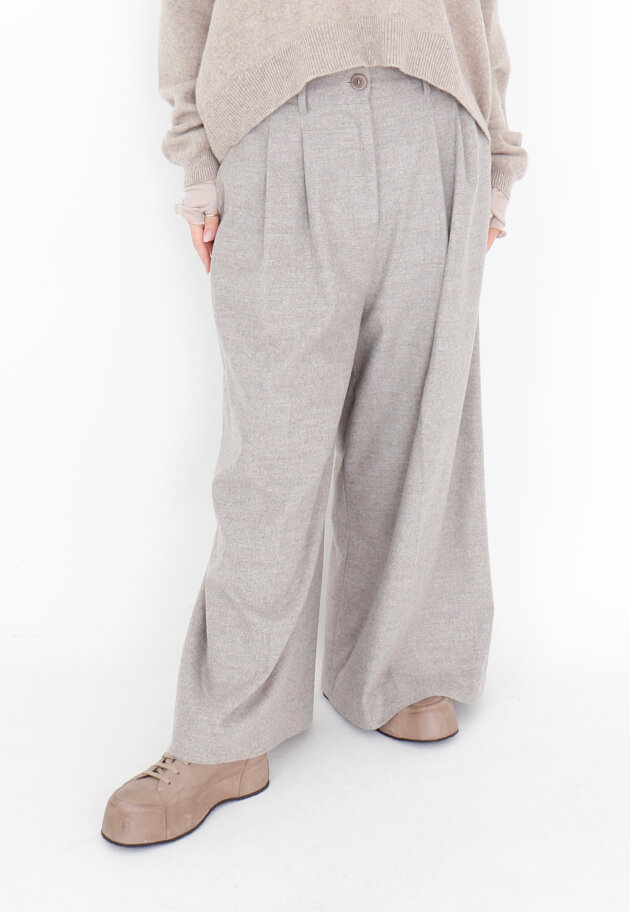 Sort Aarhus - Wide pants in a soft wool mix Sort Aarhus - Wide pants in a soft wool mix