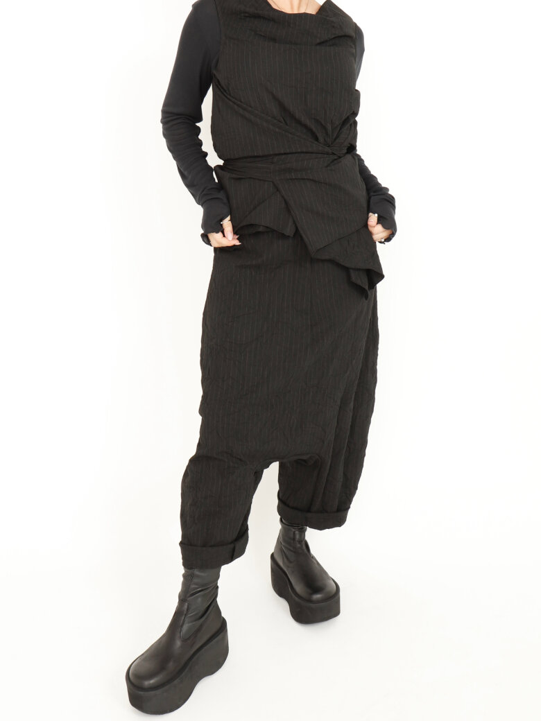 Sort Aarhus - Wrap around bluse med bindebånd