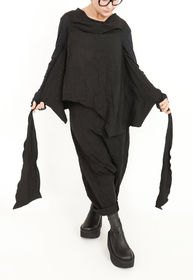 Sort Aarhus - Wrap around blouse with back tie