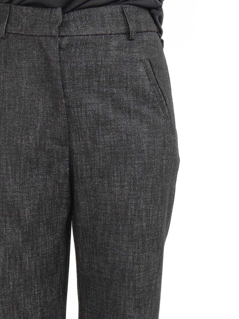 Sort Aarhus - 3/4 length cuffed pants with pockets