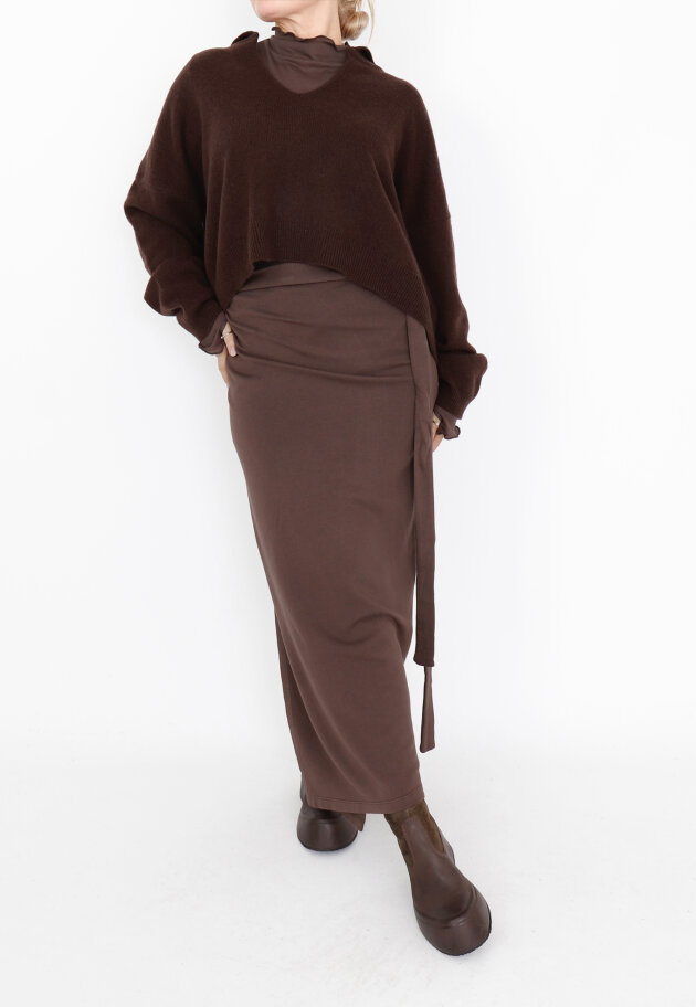Sort Aarhus - Long high waist wrap-around skirt