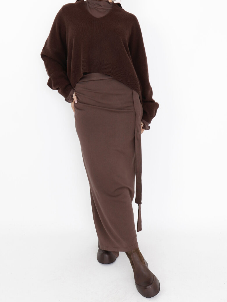 Sort Aarhus - Long high waist wrap-around skirt