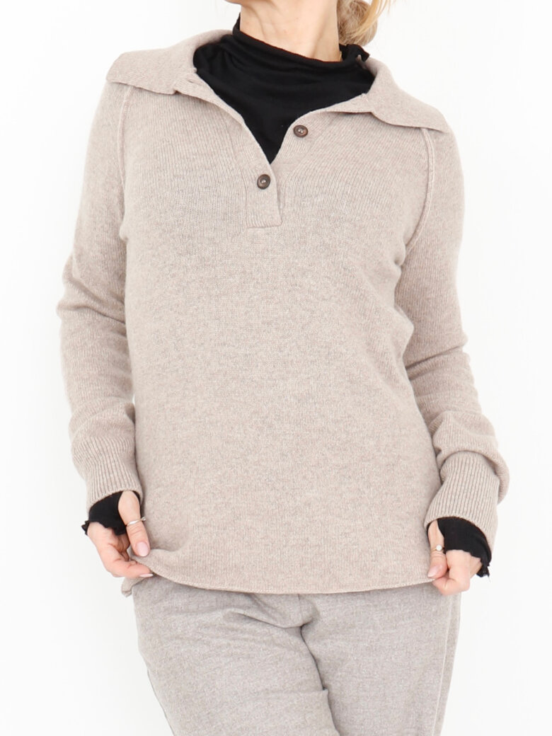 Sort Aarhus - Knitted polo with buttons