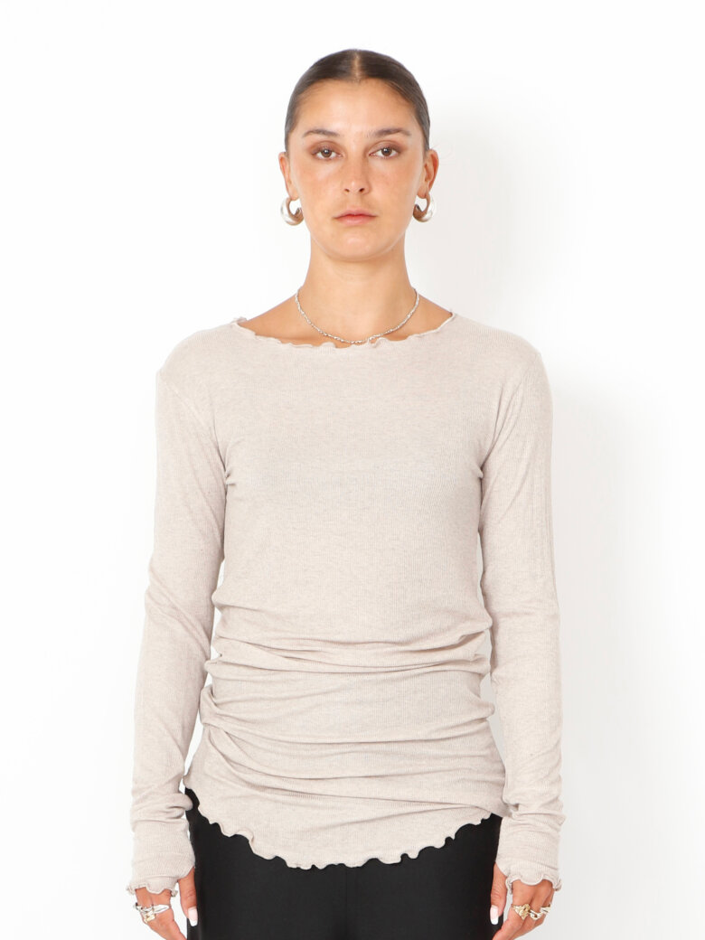 Sort Aarhus - Blouse with boat neckline and thumb opening