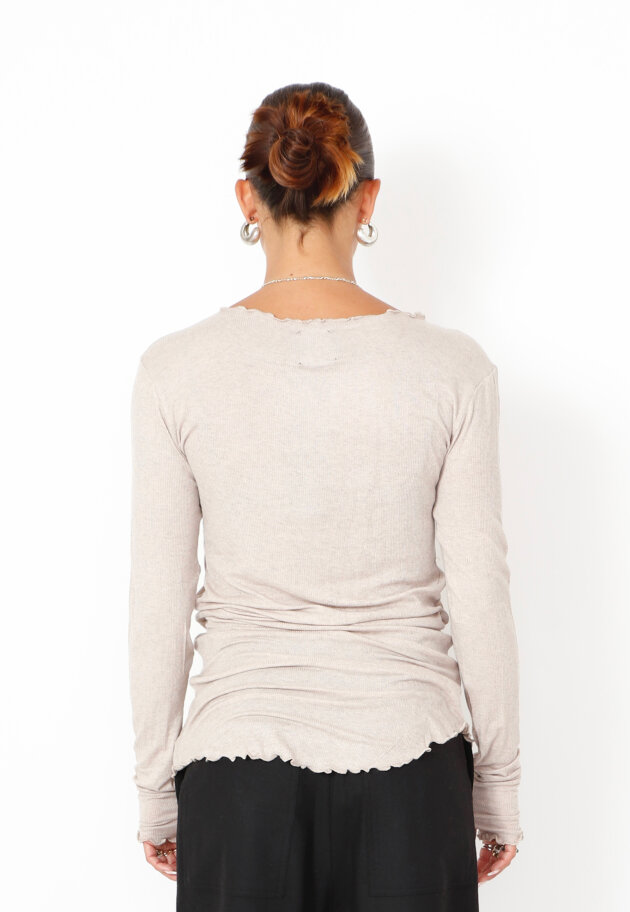 Sort Aarhus - Blouse with boat neckline and thumb opening