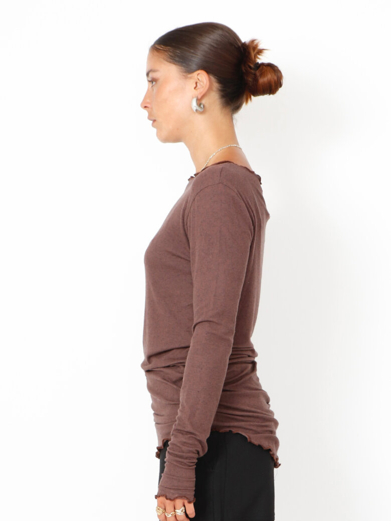 Sort Aarhus - Blouse with boat neckline and thumb opening