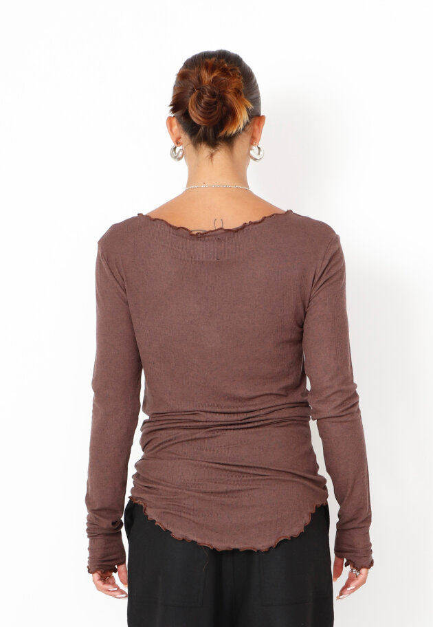 Sort Aarhus - Blouse with boat neckline and thumb opening