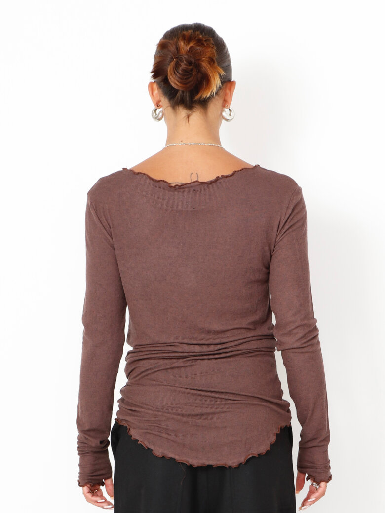 Sort Aarhus - Blouse with boat neckline and thumb opening
