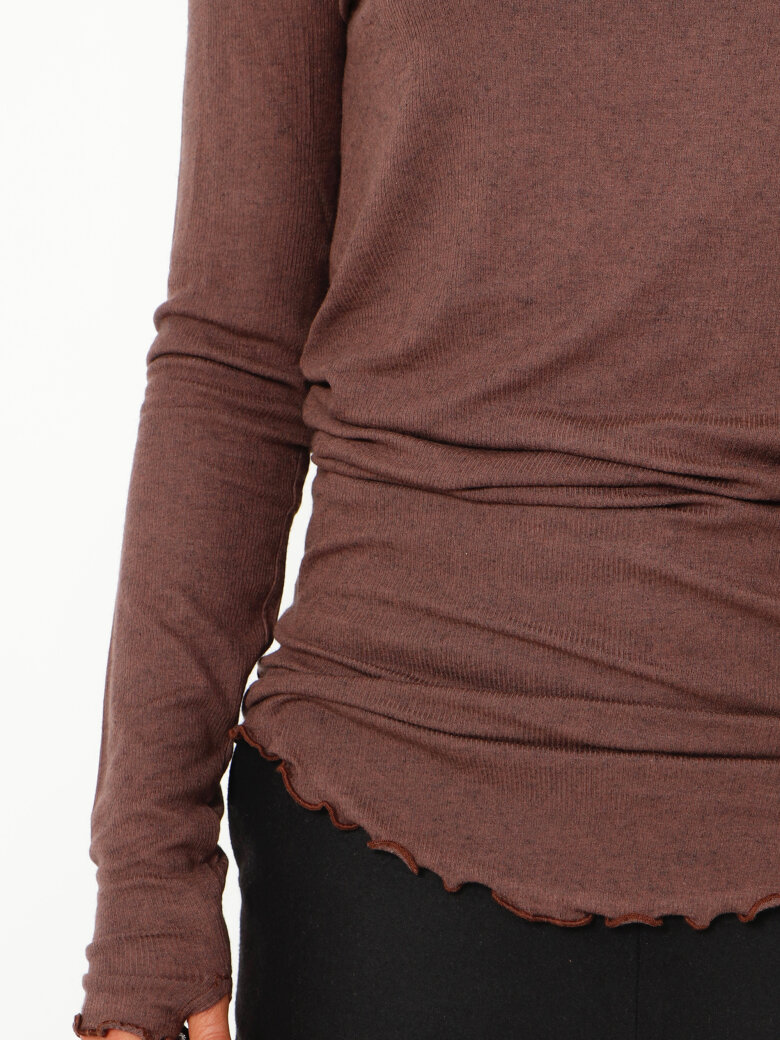 Sort Aarhus - Blouse with boat neckline and thumb opening