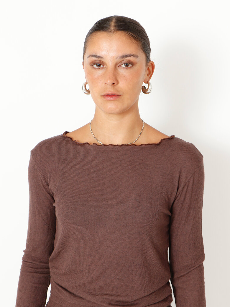 Sort Aarhus - Blouse with boat neckline and thumb opening