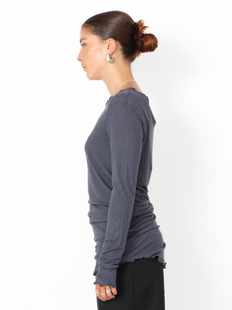 Sort Aarhus - Blouse with boat neckline and thumb opening