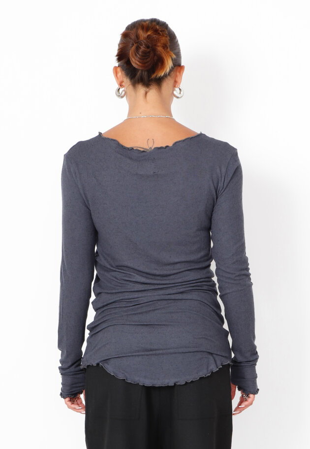 Sort Aarhus - Blouse with boat neckline and thumb opening