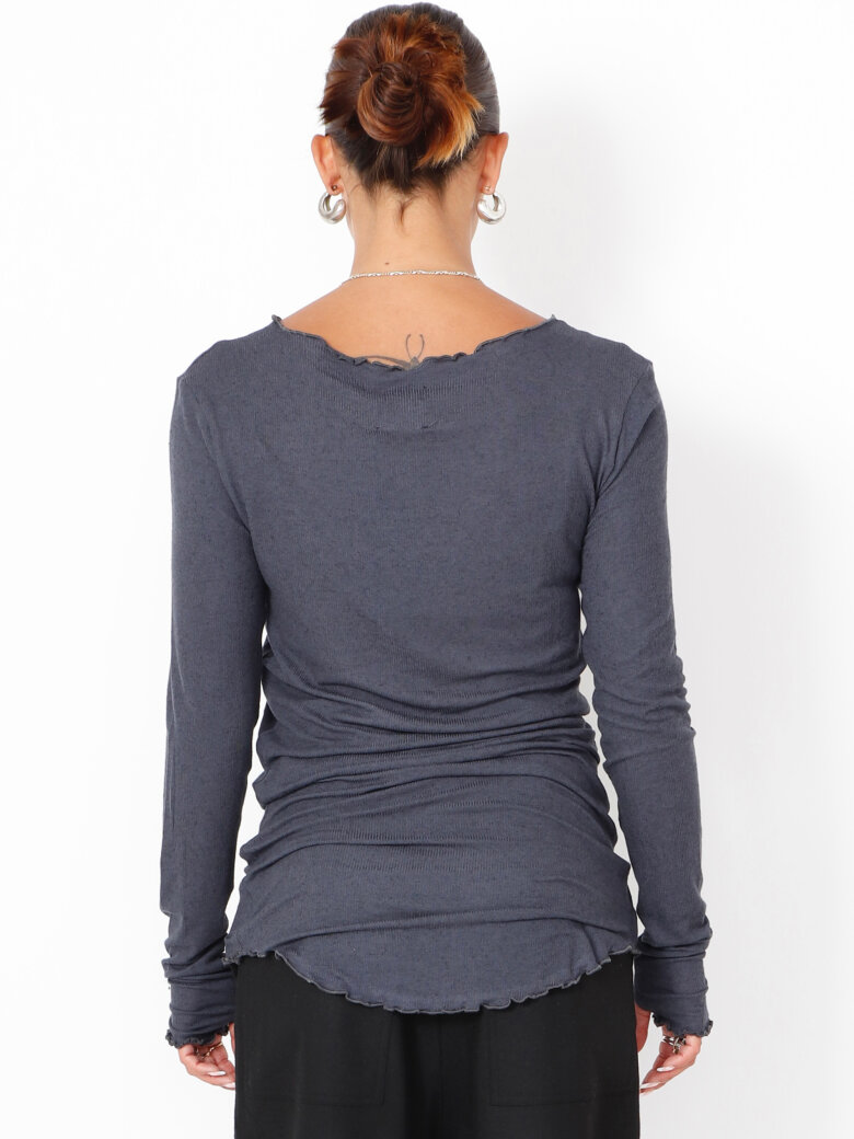 Sort Aarhus - Blouse with boat neckline and thumb opening