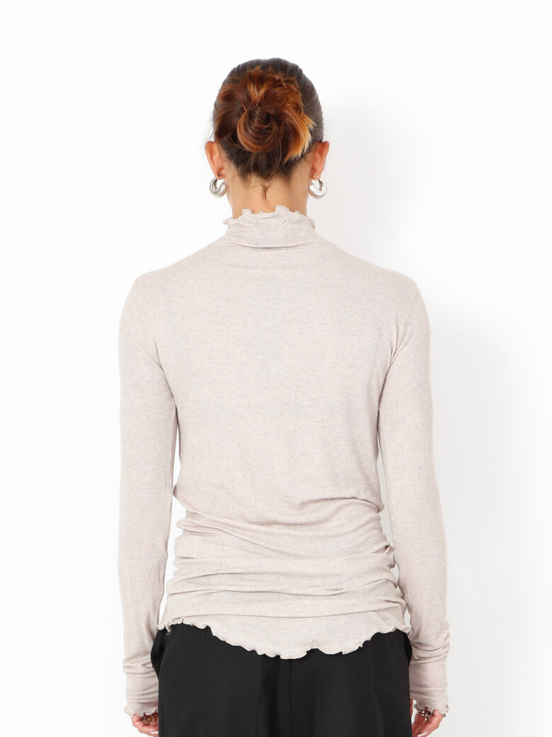 Sort Aarhus - Bluse med rullekrave og thumb-opening