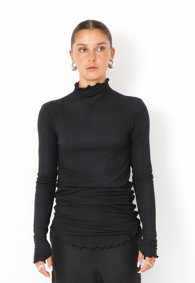 Sort Aarhus - Turtleneck blouse with thumb opening Sort Aarhus - Turtleneck blouse with thumb opening