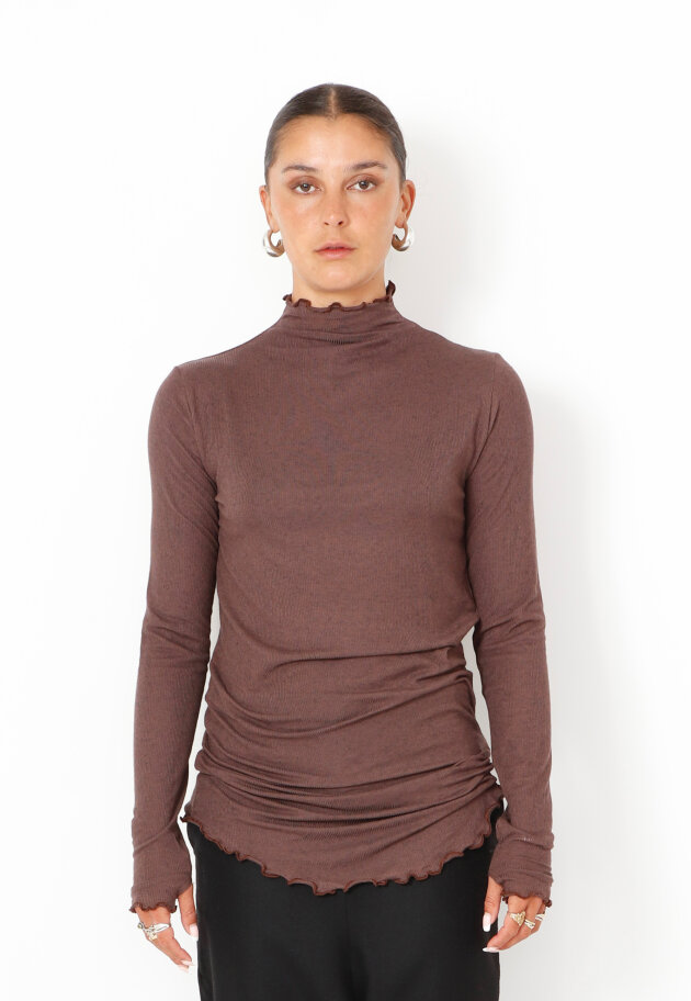 Sort Aarhus - Turtleneck blouse with thumb opening Sort Aarhus - Turtleneck blouse with thumb opening