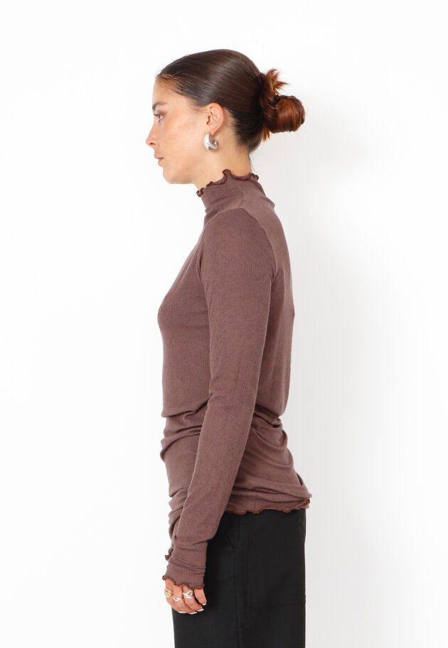 Sort Aarhus - Bluse med rullekrave og thumb-opening
