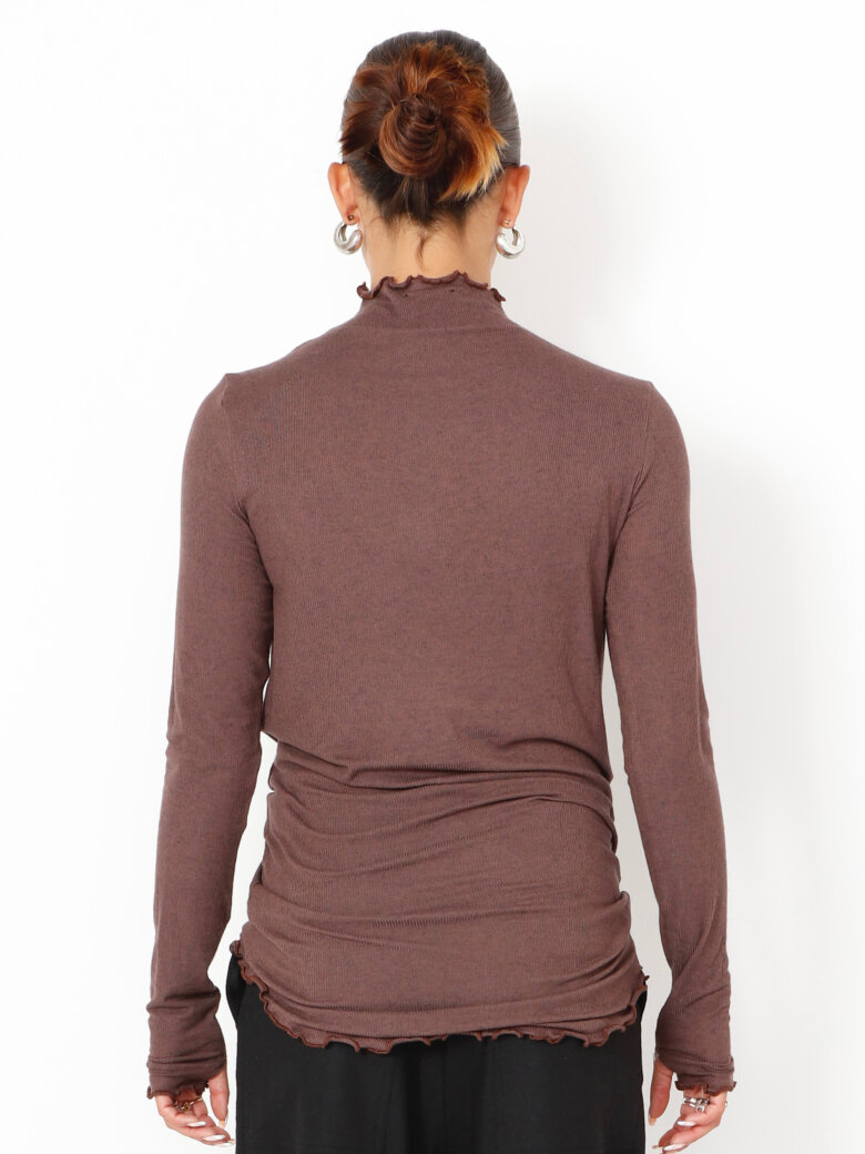 Sort Aarhus - Bluse med rullekrave og thumb-opening