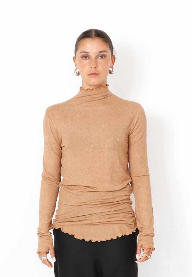 Sort Aarhus - Bluse med rullekrave og thumb-opening