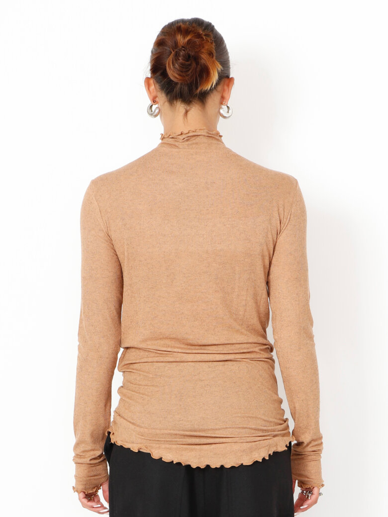 Sort Aarhus - Bluse med rullekrave og thumb-opening