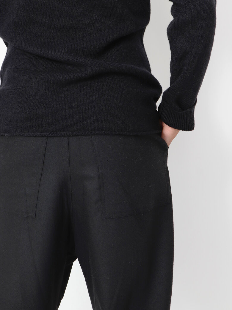 Sort Aarhus - Baggy pants in wool with pockets