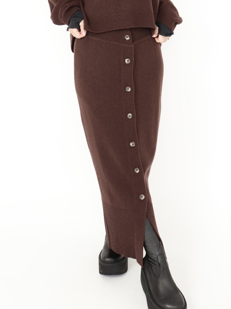 Sort Aarhus - Knitted skirt with buttons