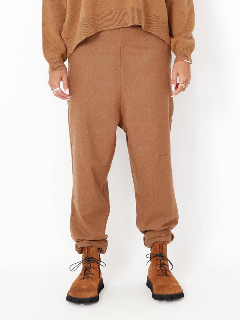 Sort Aarhus - Baggy pants in wool with pockets