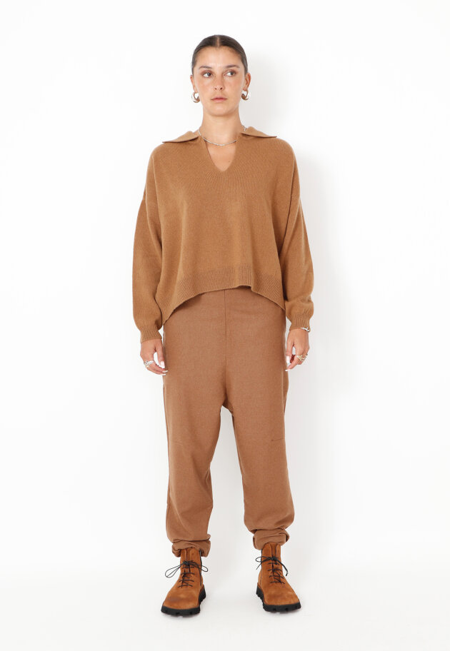 Sort Aarhus - Baggy pants in wool with pockets