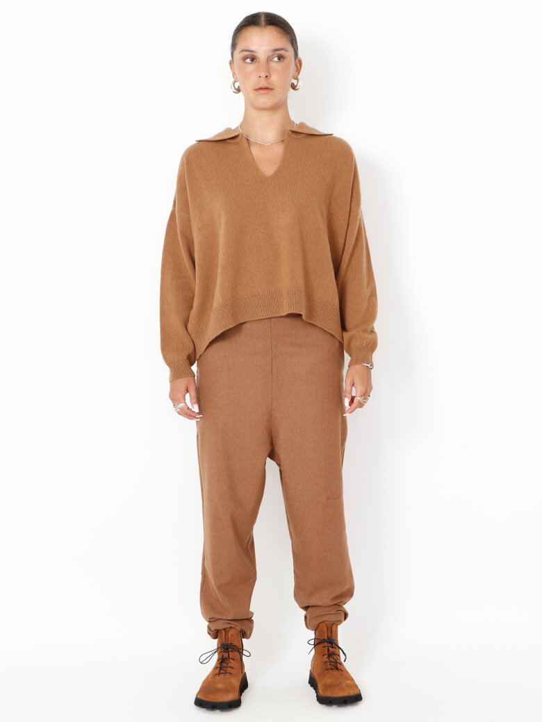 Sort Aarhus - Baggy pants in wool with pockets