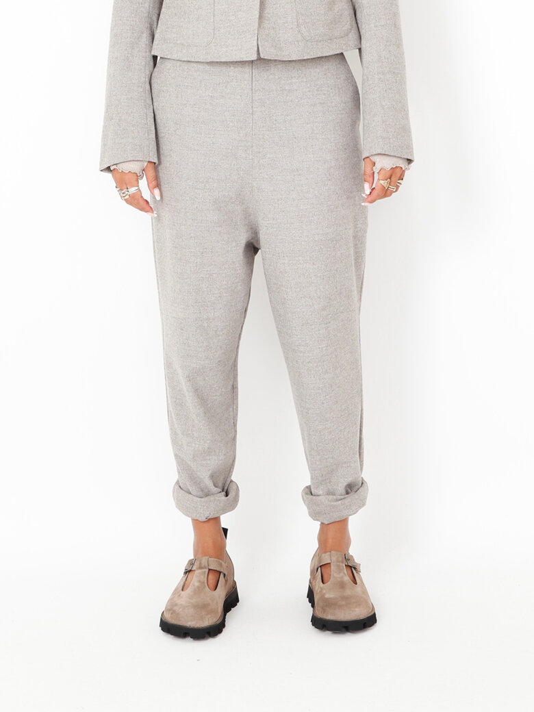 Sort Aarhus - Baggy pants in wool with pockets